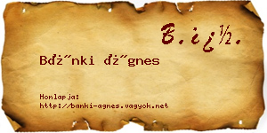 Bánki Ágnes névjegykártya