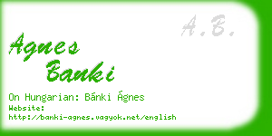 agnes banki business card